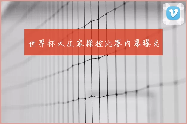 世界杯大庄家操控比赛内幕曝光