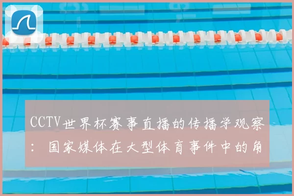 CCTV世界杯赛事直播的传播学观察：国家媒体在大型体育事件中的角色演变